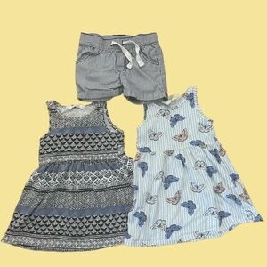 24 months- 2T Toddler Girl summer bundle - 2 dresses & shorts